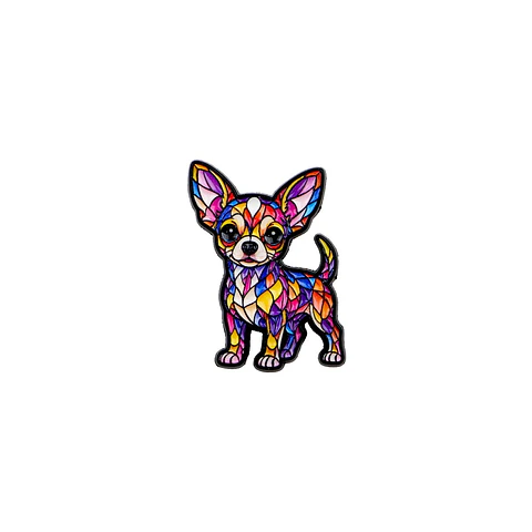 Pin esmaltado perro Chihuahua vitral colores 