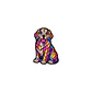 Pin esmaltado perro Golden Retriever vitral colores  - Miniatura 1