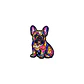 Pin esmaltado perro Bulldog Francés vitral colores  - Miniatura 1
