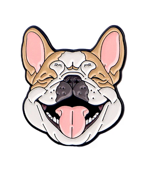 Pin Esmaltado Bulldog Inglés sonrriendo 
