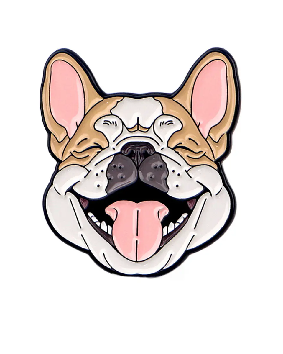 Pin Esmaltado Bulldog Inglés sonrriendo  1