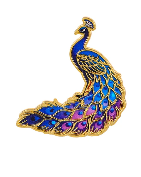 Pin broche Metálico Pavo Real azul 