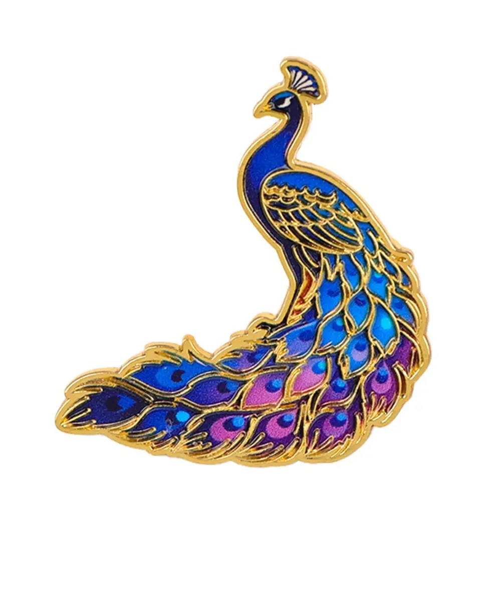 Pin broche Metálico Pavo Real azul  1