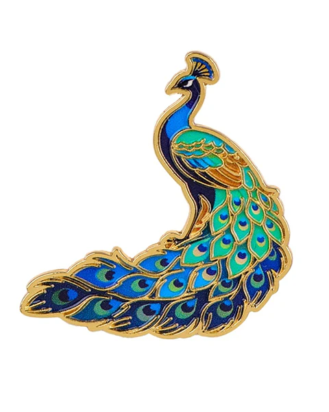 Pin broche Metálico Pavo Real verde