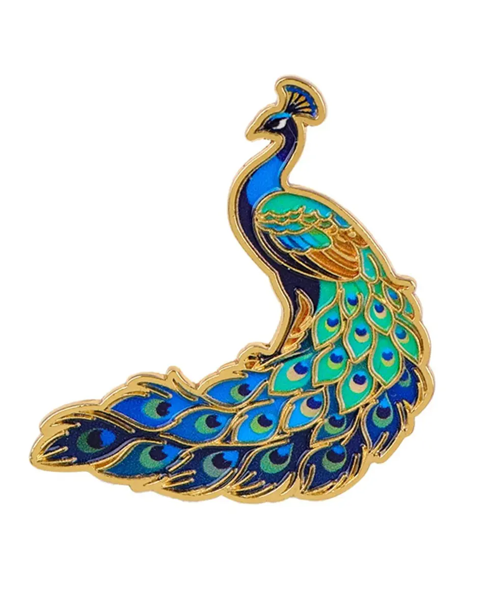 Pin broche Metálico Pavo Real verde 1