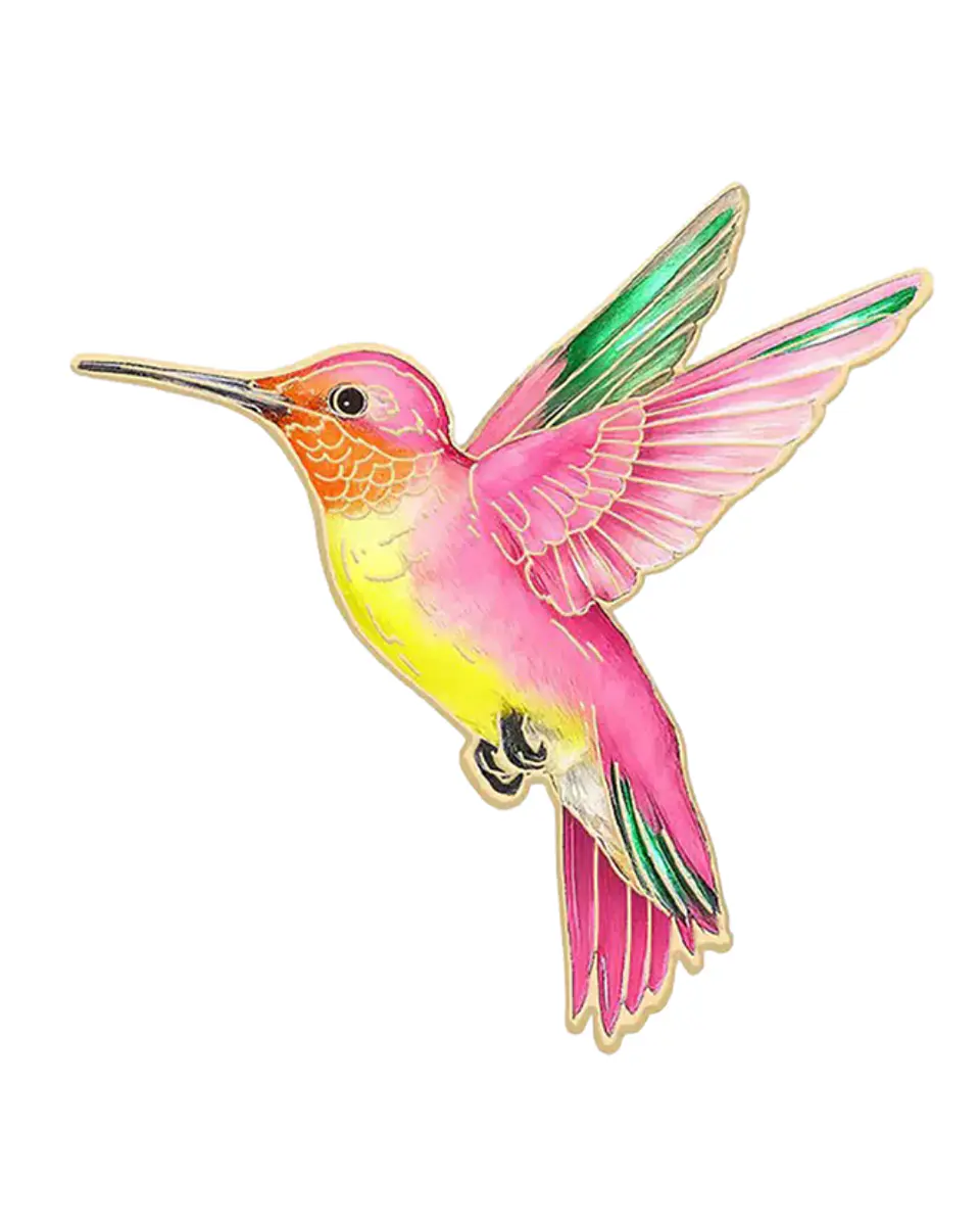 Pin Metálico Colibrí Rosado 1