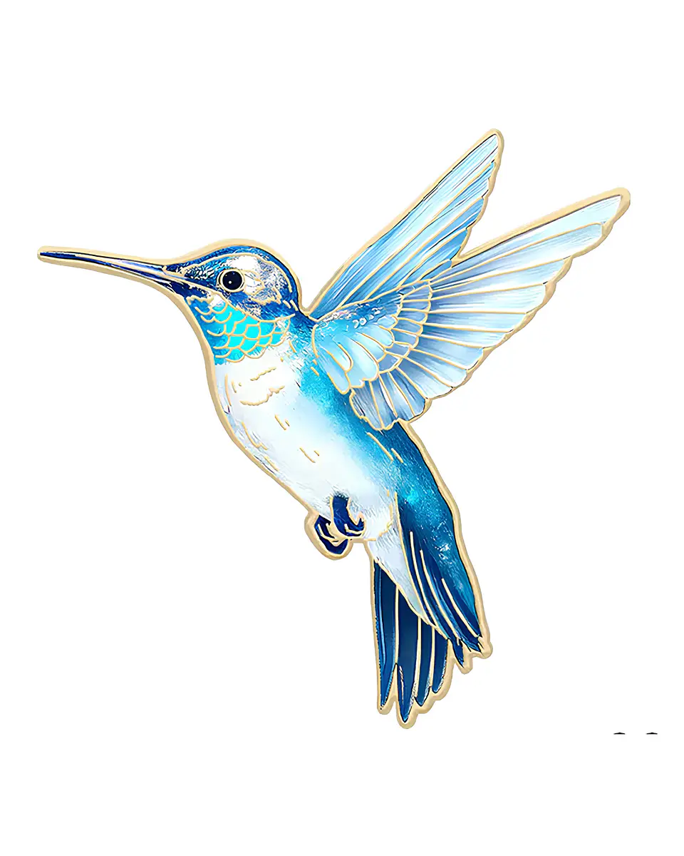 Pin Metálico Colibrí Azul 1