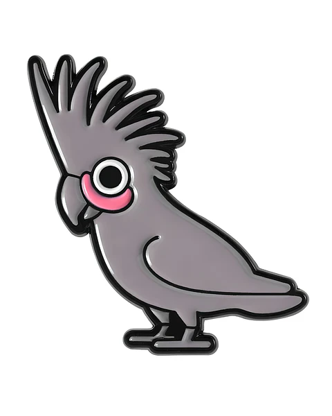 Pin Esmaltado Cacatúa Gris