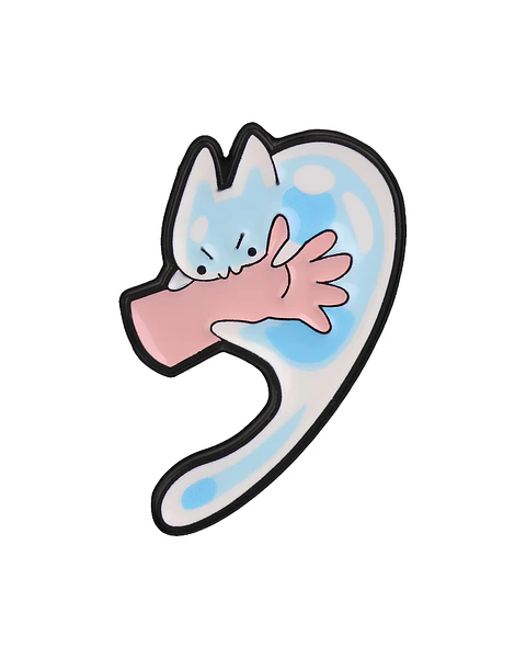 Pin Metálico Gato Gotita Agua Enojado
