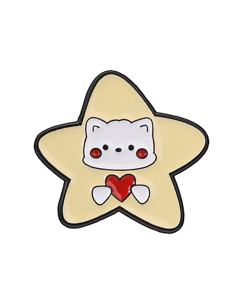 Pin Esmaltado Gato Estrella Corazón Kawaii