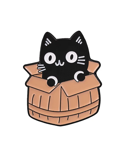 Pin Esmaltado Gatito Escondido Jugando caja