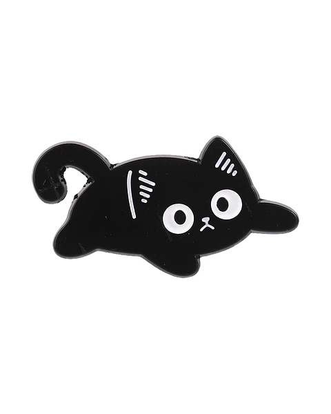 Pin Esmaltado Gatito negro estirado