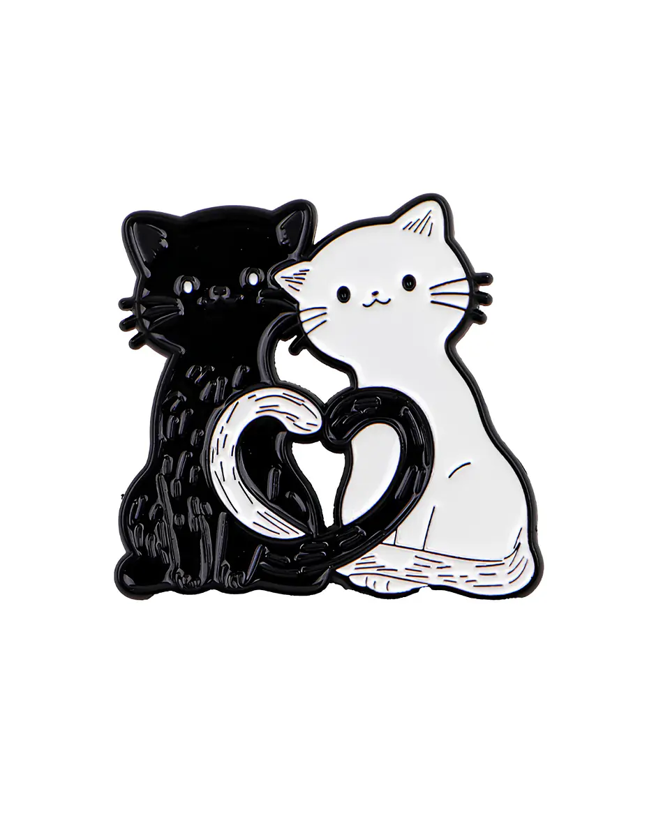 Pin Esmaltado Pareja de Gatitos Corazón Amo 1