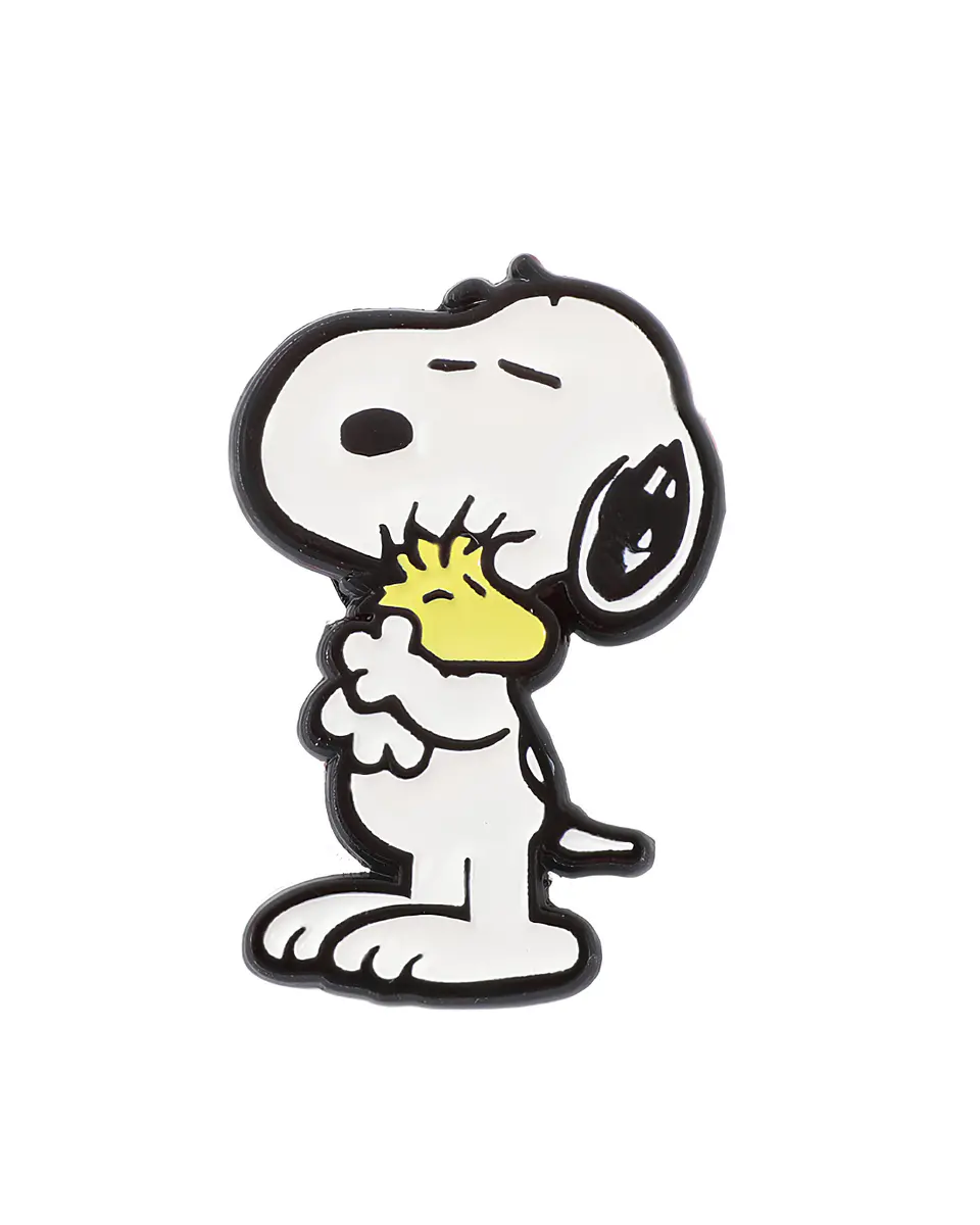 Pin Esmaltado Metálico Snoopy y Woodstock abrazados 1