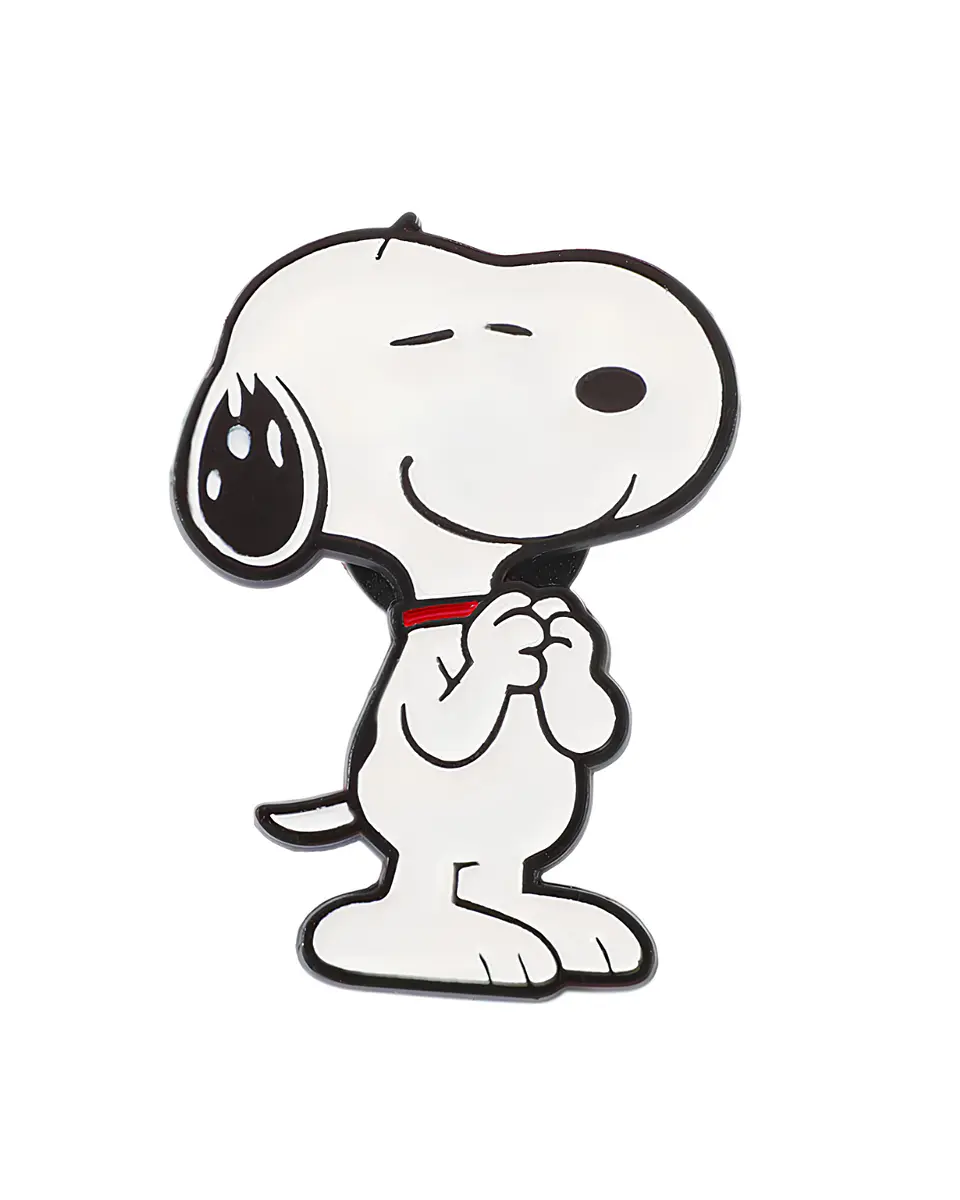 Pin esmaltado de Snoopy juntando sus manos  1