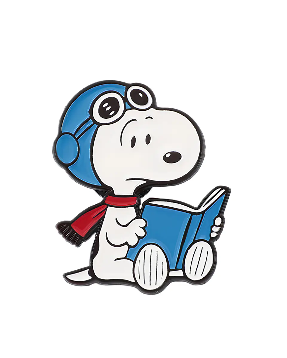 Pin Esmaltado Snoopy sombrero aviador leyendo Glamly 1