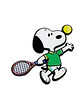 Pin esmaltado de Snoopy jugando tenis  - Miniatura 1