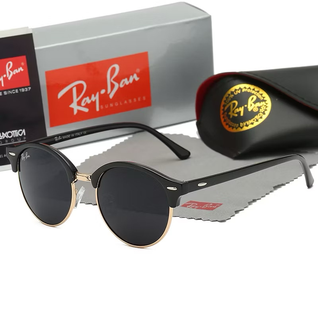 Gafas ray redondas dorado negro 1