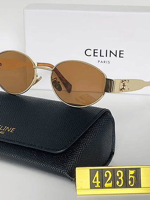 Gafas ce line ovaladas doradas vidrio café 