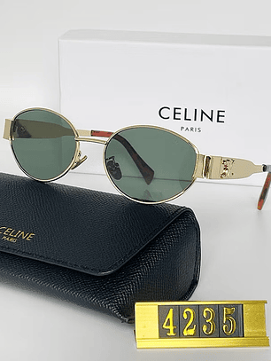 Gafas ce line ovaladas doradas vidrio verde