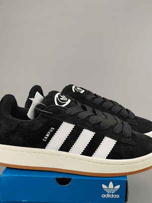 Zapatillas CAM PUS negras líneas blancas 