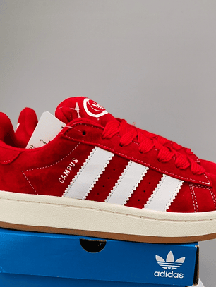 Zapatillas CAM PUS rojas lineas blancas 