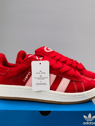 Zapatillas CAM PUS rojas lineas rosadas