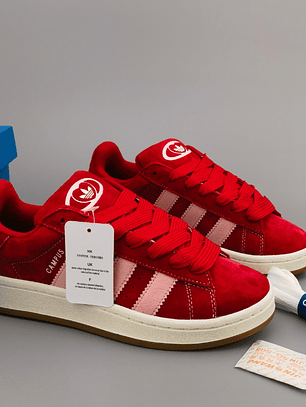 Zapatillas CAM PUS rojas lineas rosadas