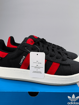 Zapatillas CAM PUS negras líneas rojas 