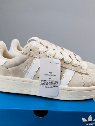 Zapatillas CAM PUS beige líneas blancas 