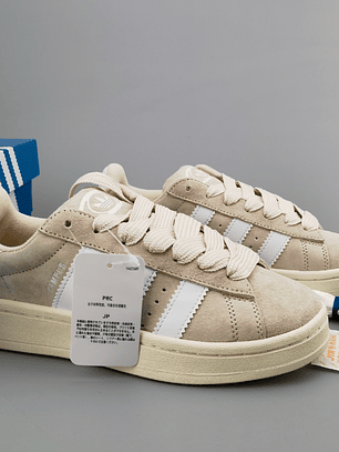 Zapatillas CAM PUS beige líneas blancas 