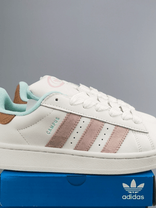 Zapatillas CAM PUS beige lineas rosadas 