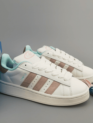 Zapatillas CAM PUS beige lineas rosadas 