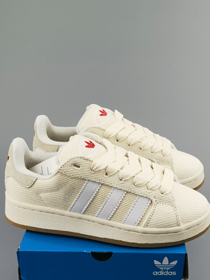 Zapatillas CAM PUS beige logo rojo 