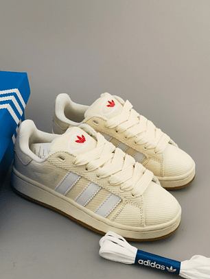 Zapatillas CAM PUS beige logo rojo 