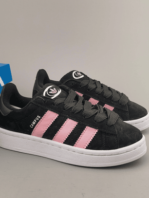 Zapatillas CAM PUS negras lineas rosadas 