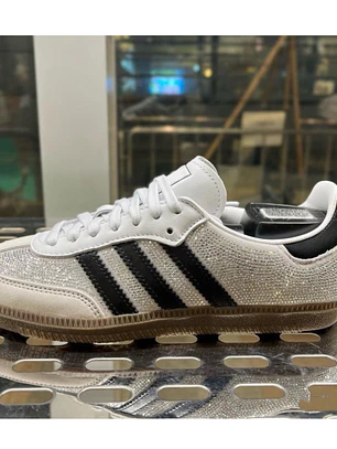 Zapatillas sam ba glitter blanca 