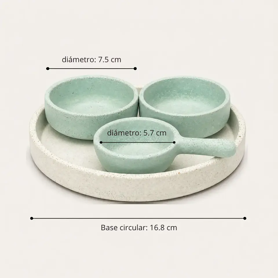 Set de Aperitivo con Bandeja con 3 Bowls – Modelo Encuentro 3
