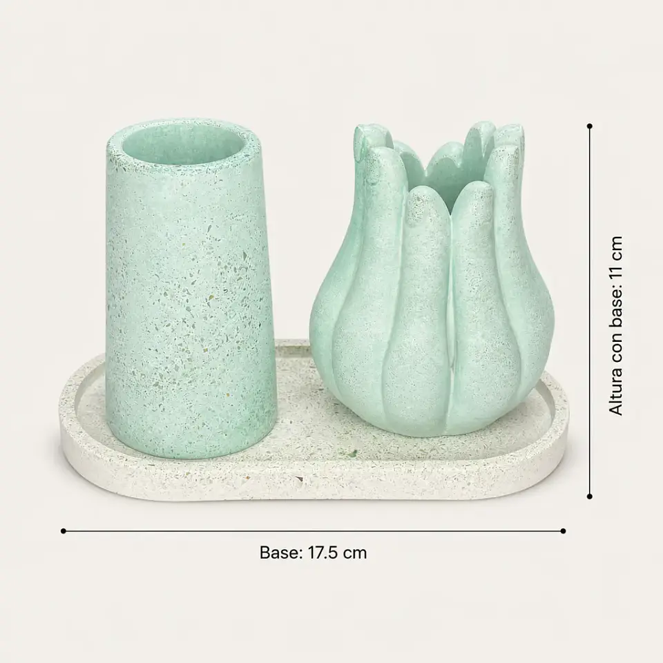 Set Decorativo de Floreros con Bandeja – Modelo Botánico 4