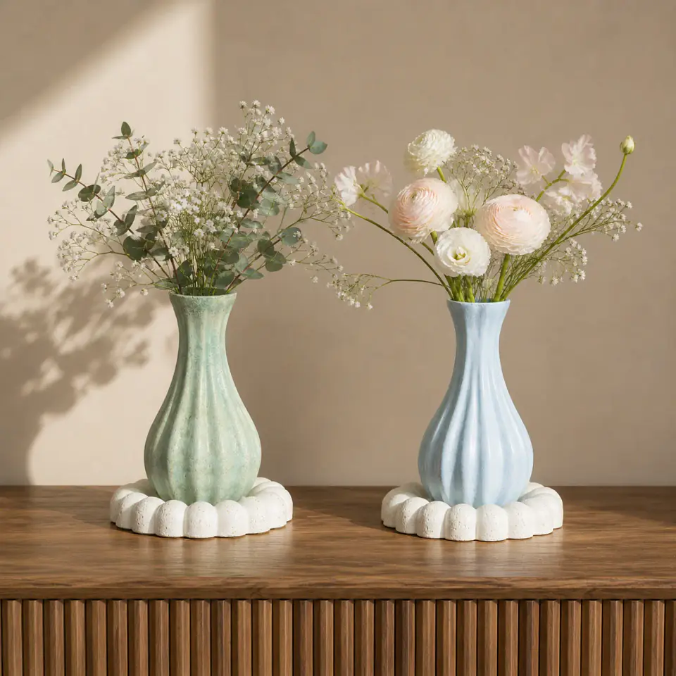 Florero Decorativo con Base – Modelo Ánfora 1