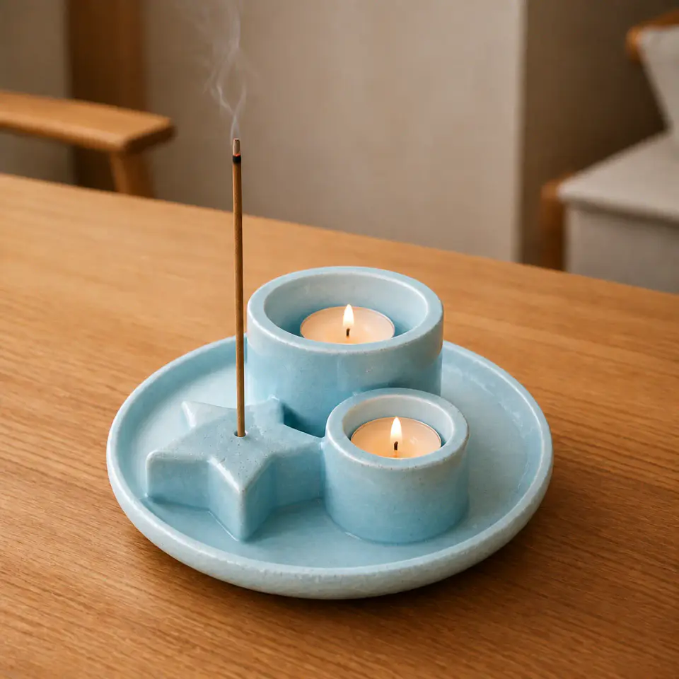 Bandeja Decorativa con Portavelas – Modelo Estrella 3