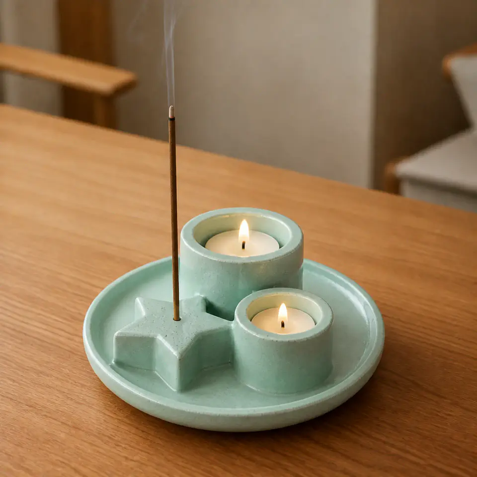 Bandeja Decorativa con Portavelas – Modelo Estrella 4