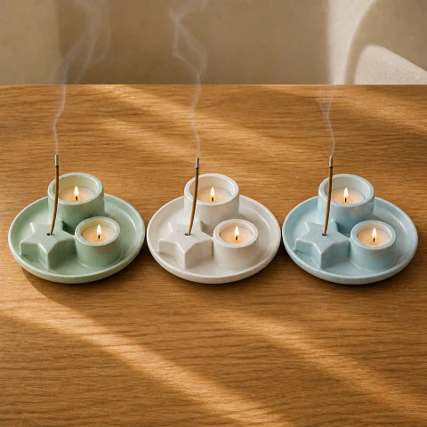 Bandeja Decorativa con Portavelas – Modelo Estrella