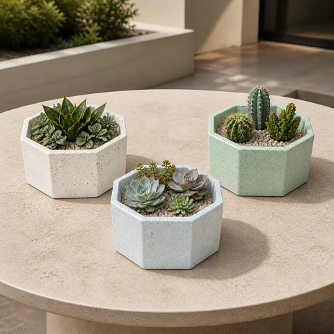 Macetero Geométrico Hexagonal – Modelo Prisma
