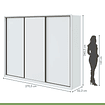 Guarda Roupa Casal 3 Portas de Correr 6 Gavetas 270,5cm Spazio Móveis Lopas  Branco