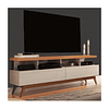 Conjunto Rack Vivare Wood e Painel para TV até 60 Polegadas Vivare Off White Nature - Giga Móveis Off White Nature