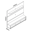 Rack com Painel para Tv até 85 Polegadas Led 3 Gavetas com Rodízios 220cm Royal/requinte Off White/Naturale-Off White