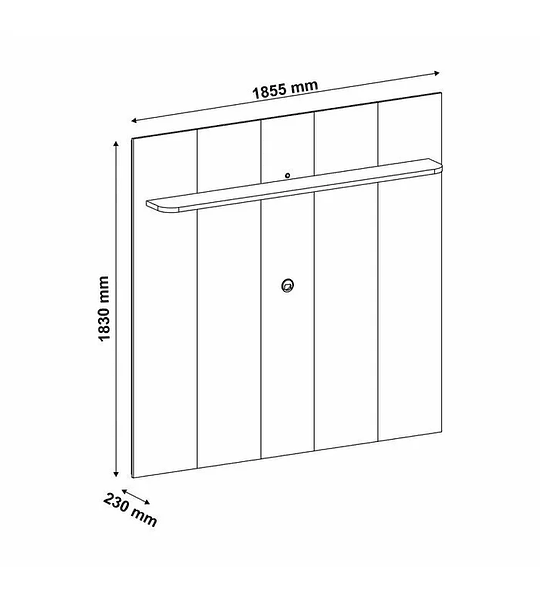 1/16 Rack com Painel para TV até 75 Polegadas com LED Impressão Ripada 3D Liverpool Pinho/Off White