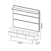 Rack e painel grecia ripado 1.8 sala de estar p/tv 72 pol-oferta:Off white/nature Off White/Nature