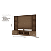 Rack com Painel para TV até 55 Polegadas 2,1m 2 Portas Delfos Yescasa Ébano